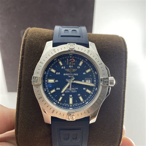 breitling colt blue leather strap|breitling rubber strap 22mm.